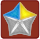 The image shows three icons, each featuring a different symbol and color. From left to right, the first icon is a red square with a white star, the second icon is a blue shield with a white cross, and the third icon is a red shield with a yellow star.